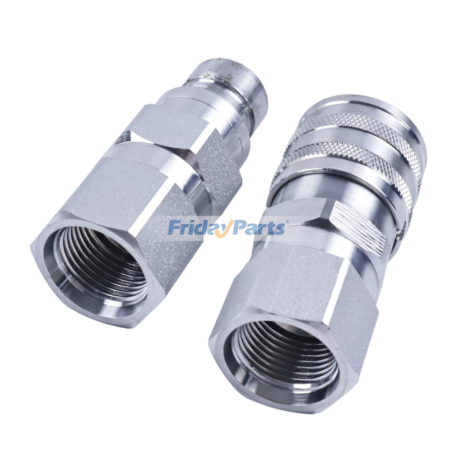 FridayParts Hydraulic Male & Female Flat Face Coupler Kit
