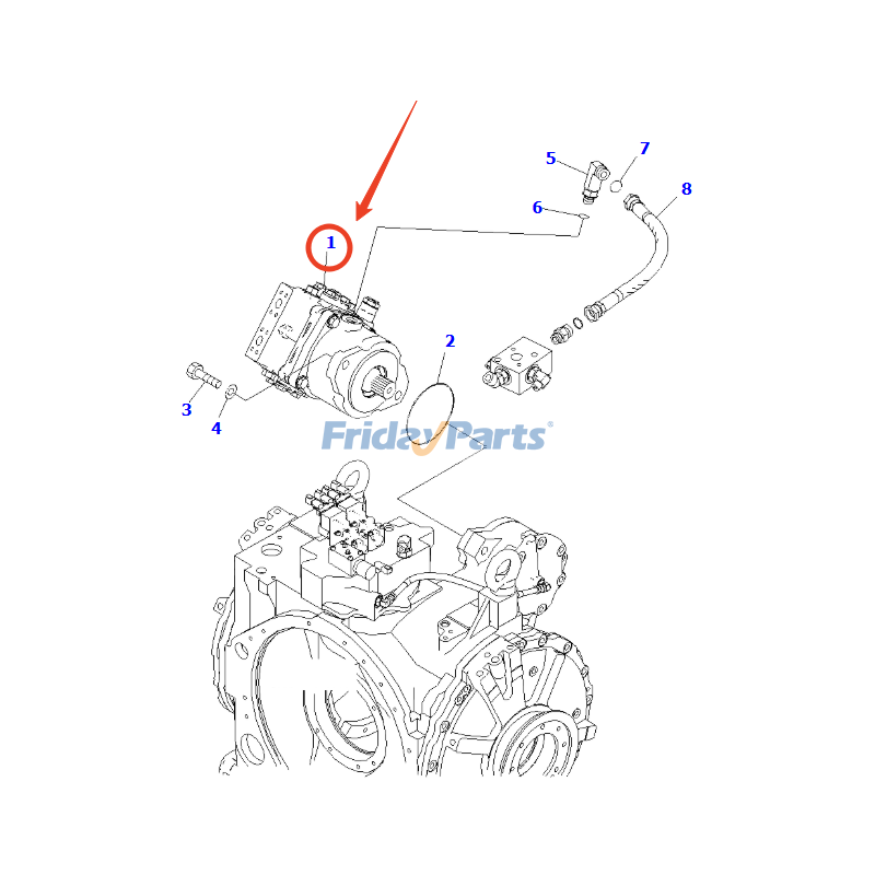 Motor hidráulico 706-7H-01101 para topadora Komatsu D155 D155AX-6 D155AX-6A D155AX-7 D155AX-8 D155AX-8E0 D155AXI-8 Para KOMATSU