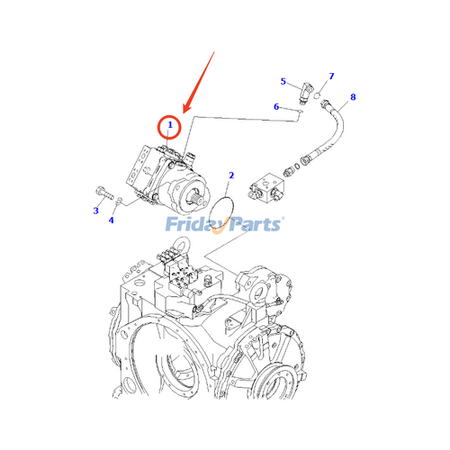 01101 Hydraulikmotor 706-7H-01101 für Komatsu Bulldozer D155 D155AX-6 D155AX ...