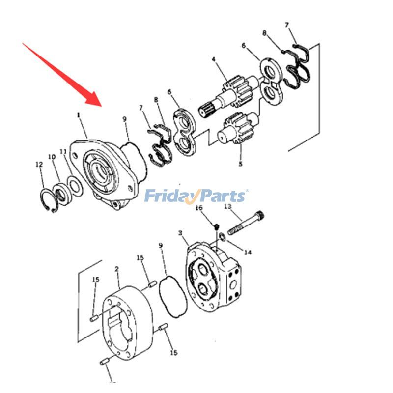 Conjunto de motor hidráulico 705-22-29000 para excavadora Komatsu D455A-1 Para KOMATSU