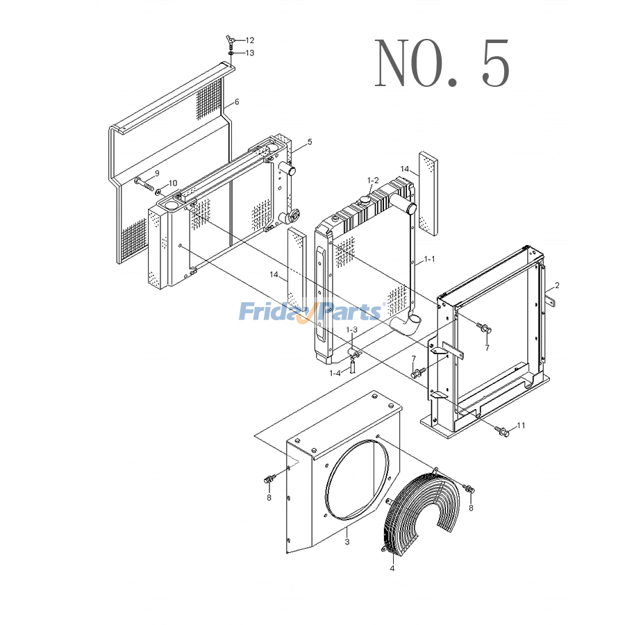Hydraulikölkühler 11N9-43510 11N9-40062 11N9-40063für Bagger