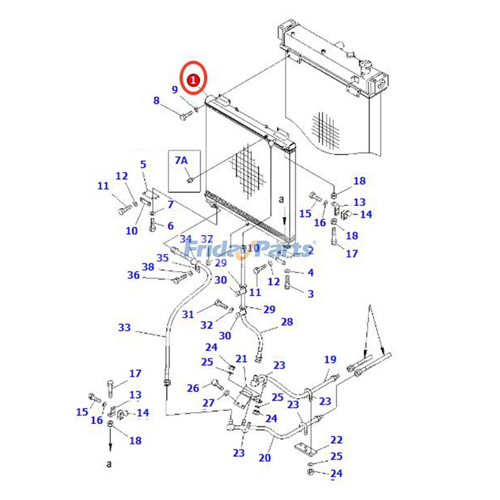 Refroidisseur d'huile hydrauliquepour Bulldozer