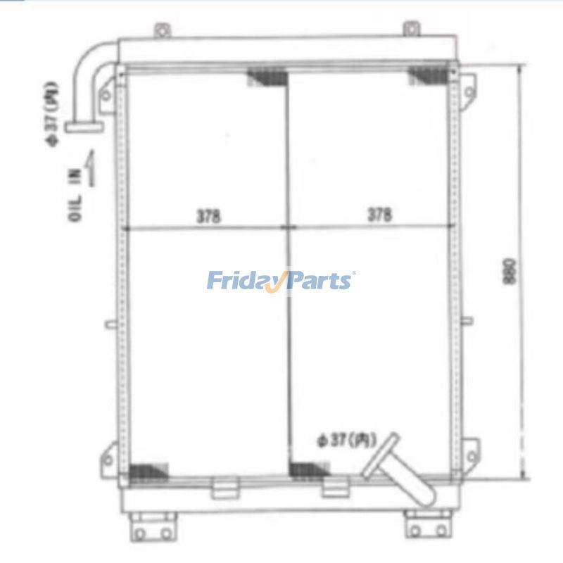 Hydraulikölkühler 20Y-03-K1220 20Y-03-27120 für Komatsu PC200EL-6K PC200EN-6K PC210-6K PC210LC-6K PC240-6K PC240LC-6K PC240NLC-6K