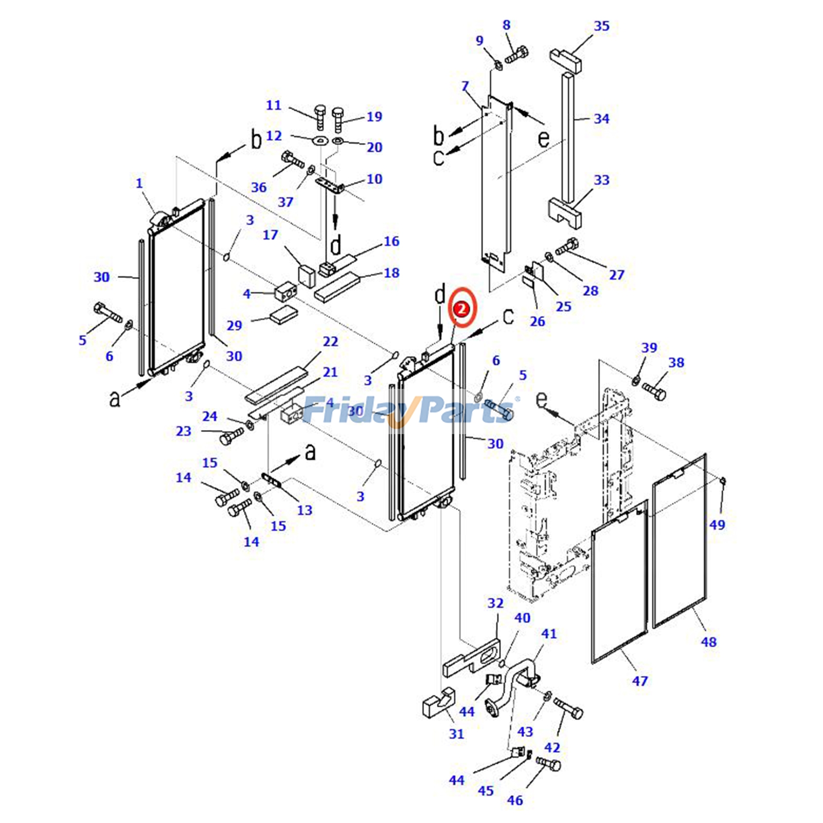 Refroidisseur d'huile hydrauliquepour Pelle