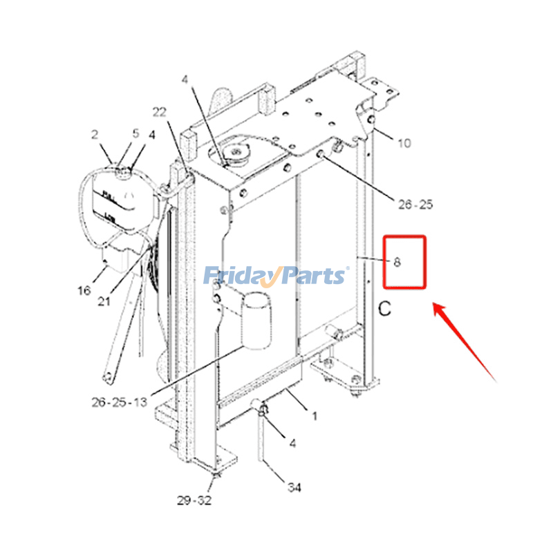 Refroidisseur d'huile hydrauliquepour Moteur,Pelle