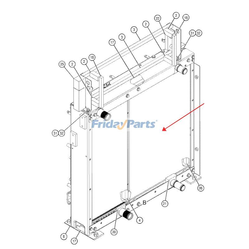 Refroidisseur d'huile hydraulique pilier CATGCpour Moteur,Pelle