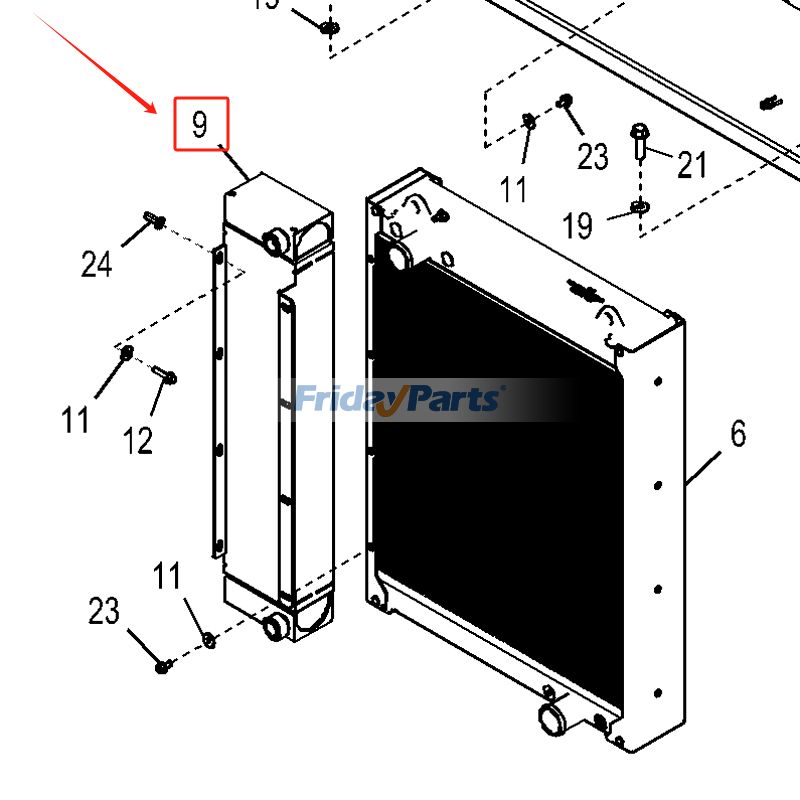 FridayParts Hydraulikölkühler 6090 6135 Rad