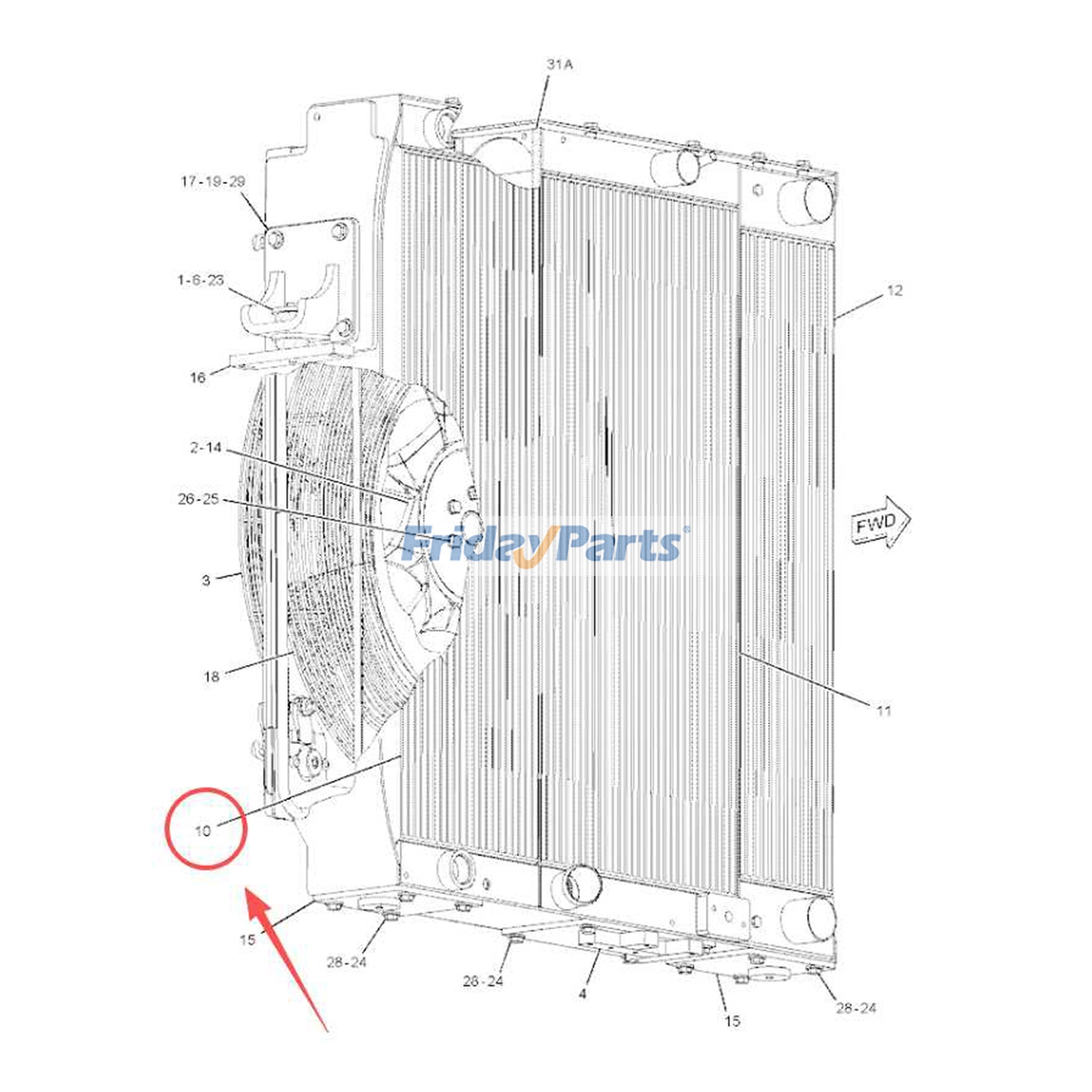 Núcleo del enfriador de aceite hidráulico 270-4199 para cargadora de orugas Caterpillar CAT Engine C6.6 963D Para CAT