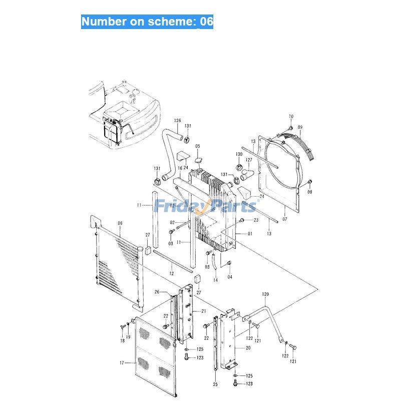 Hydraulic Oil Cooler 4285627 for Isuzu Engine 4BD1 Hitachi Excavator EX100-3 EX120-3