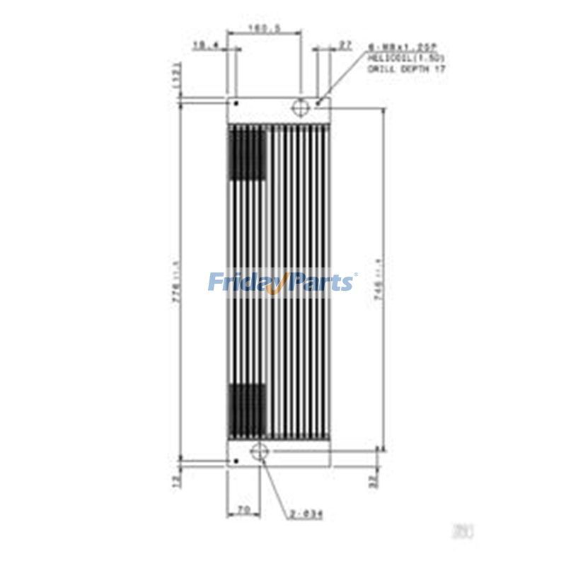 Hydraulikölkühler für Hyundai-Bagger RX75-VS