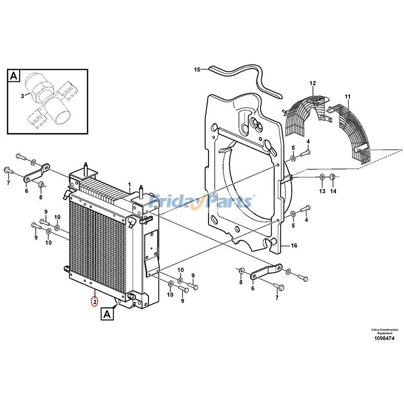  Hydraulic Oil Cooler Backhoe For VOLVO