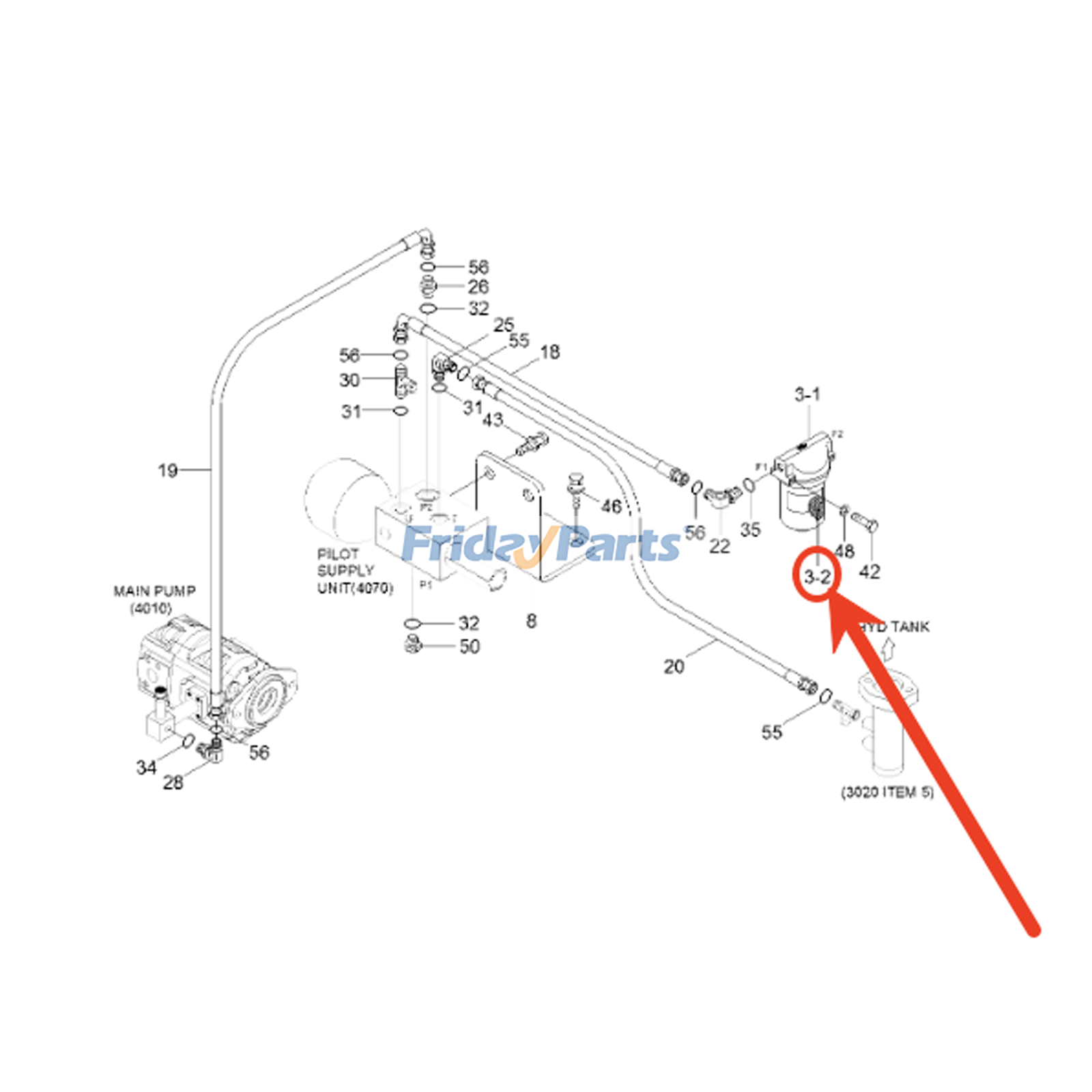 Filtro de retorno de aceite hidráulico 31MH-20320 para excavadora Hyundai R110-7A R320LC-7A R170W-7A R55-9A R80CR-9A cargador HL780-7A para Excavadora,Pala cargadora Para HYUNDAI FridayParts