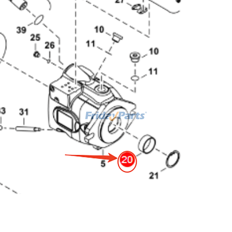 Sello de bomba de pistón hidráulico 6691488 para excavadoras Bobcat 337, 341, E50 y E55 Para BOBCAT