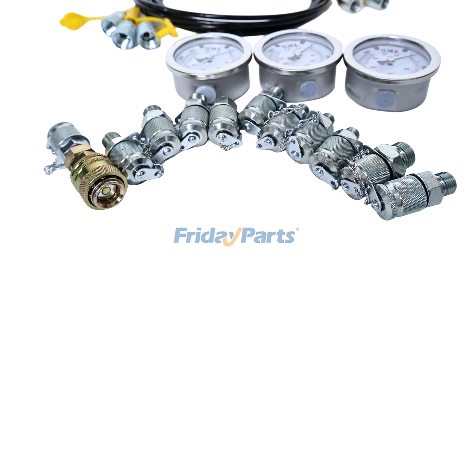 Hydraulic Pressure Test Kit 3 Gauges 11 Test Couplings 3 Test Hoses Case for less
