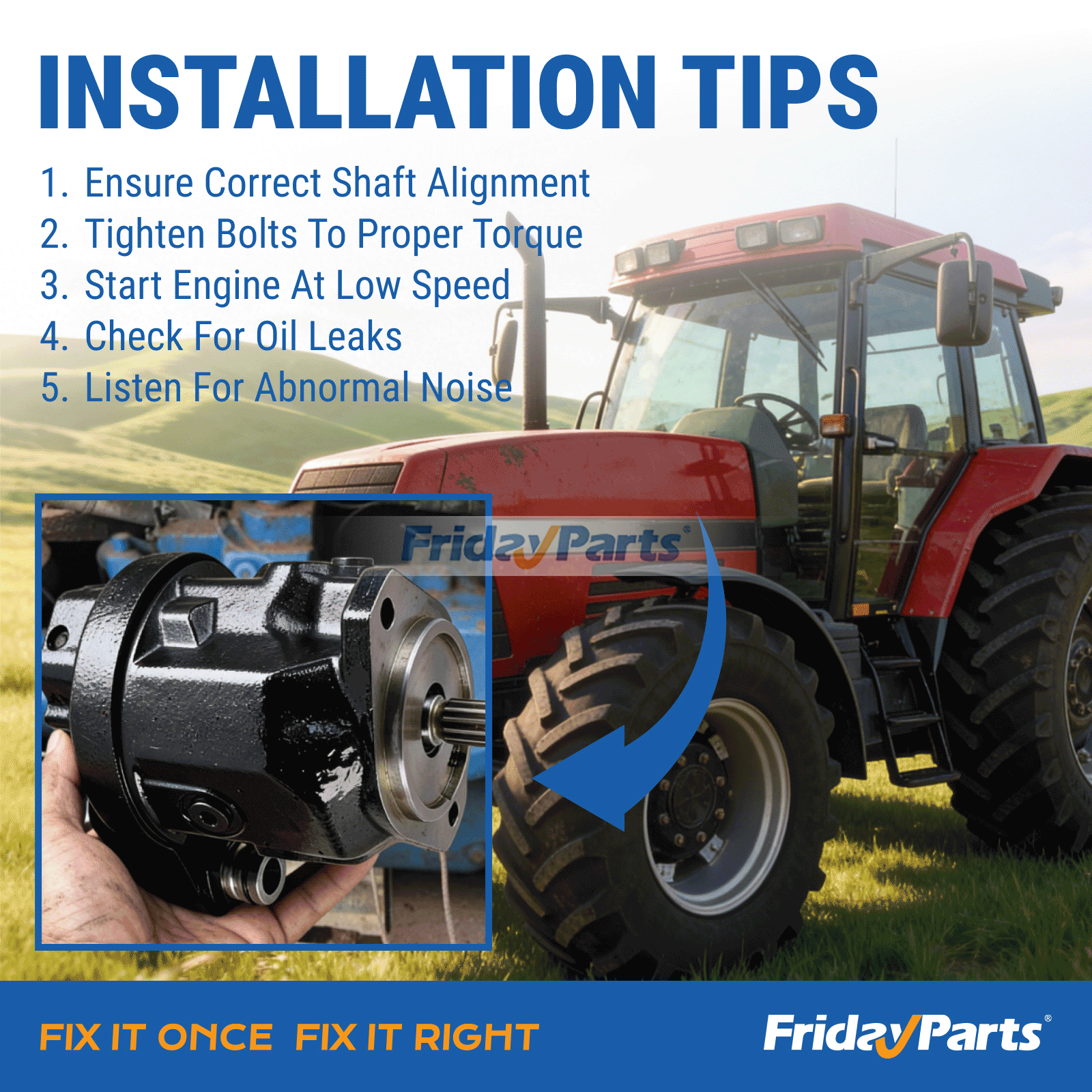 Hydraulic Pump 1343659C2 for CASE Tractor 5140 5150 5220 5230 5240 5120 5250 5130