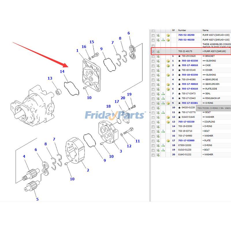 Bomba hidráulica 705-22-40170 para excavadora Komatsu D475A-2 D475A-3 D475A-3-SC Para KOMATSU