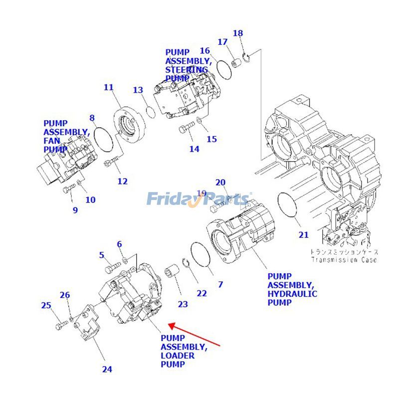 Bomba hidráulica 708-1W-00741 para cargadora de ruedas Komatsu WA380-6 WA430-6 Para KOMATSU