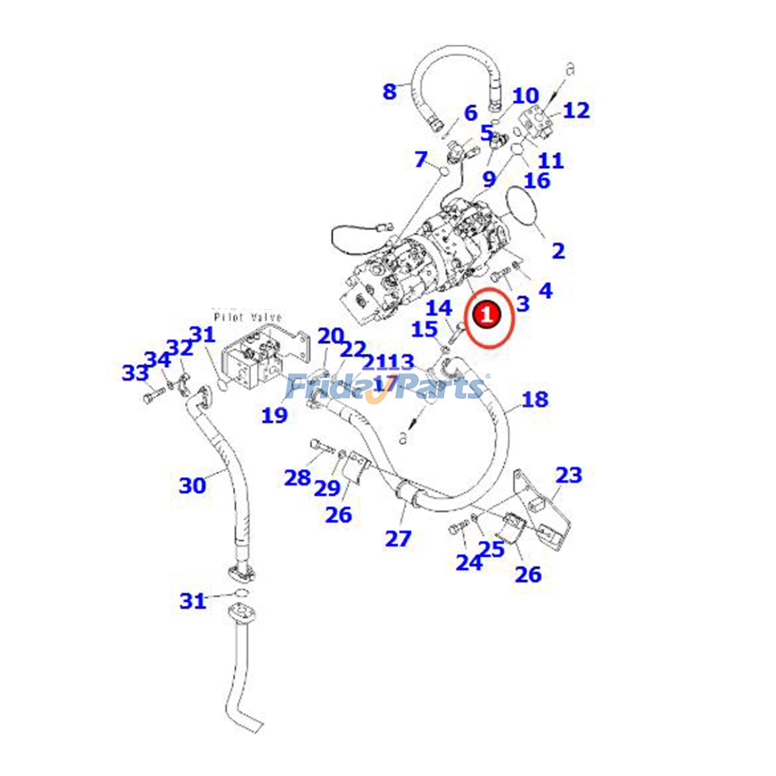 Bomba hidráulica 708-1W-00920 708-1W-00921 para excavadora Komatsu D375A-5 D375A-5E0 Para KOMATSU