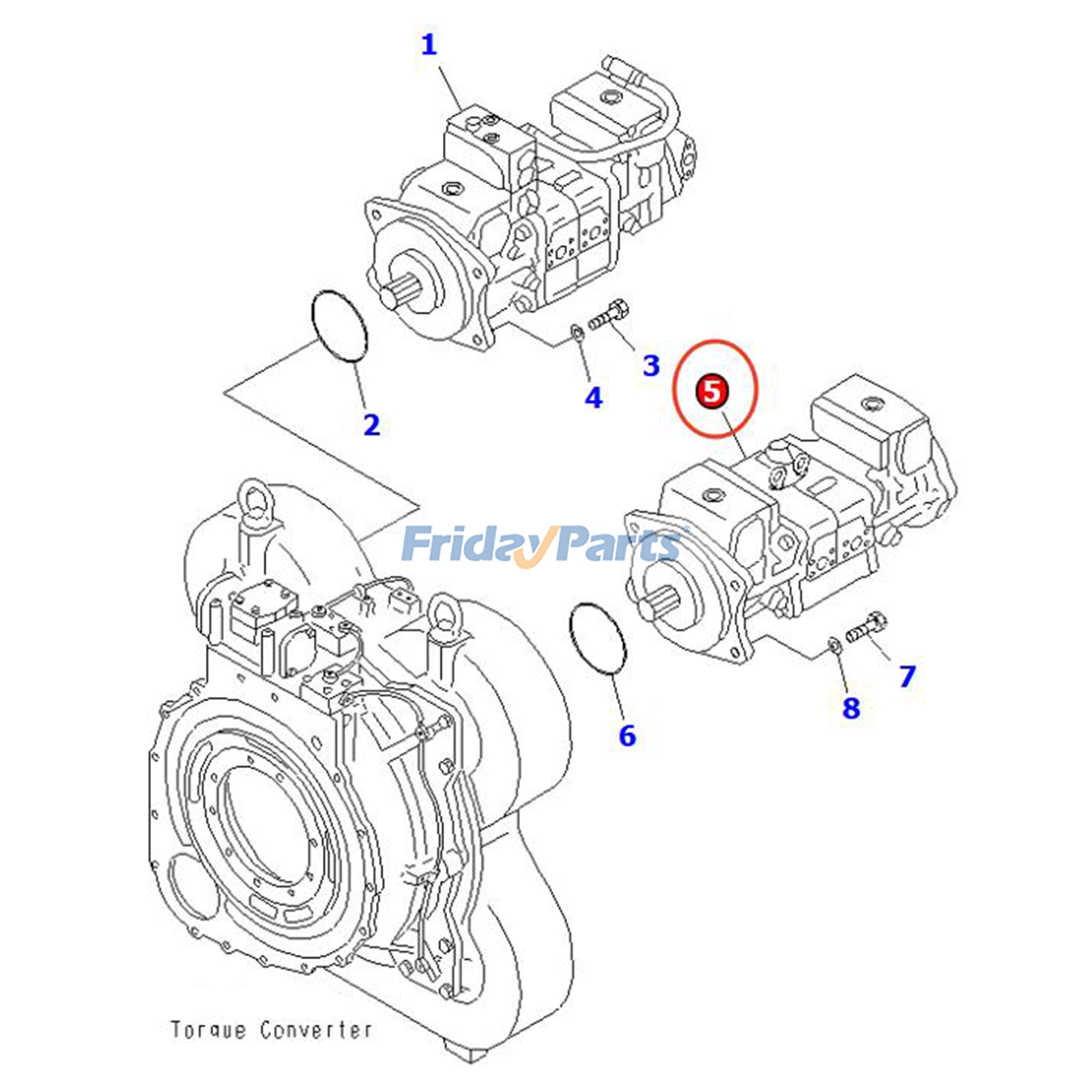Bomba hidráulica 708-4L-00910 para carregadeira Komatsu WA700-3 WA800-3 para Carregadora 
