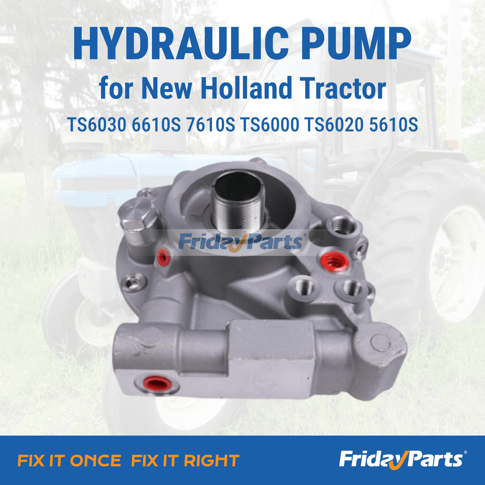 Hydraulic Pump 82988360 for New Holland Tractor TS6030 6610S 7610S TS6000 TS6020 5610S 