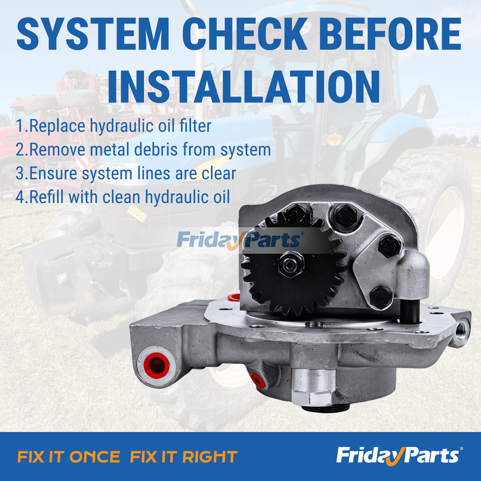 Hydraulic Pump 82988360 for New Holland Tractor TS6030 6610S 7610S TS6000 TS6020 5610S 