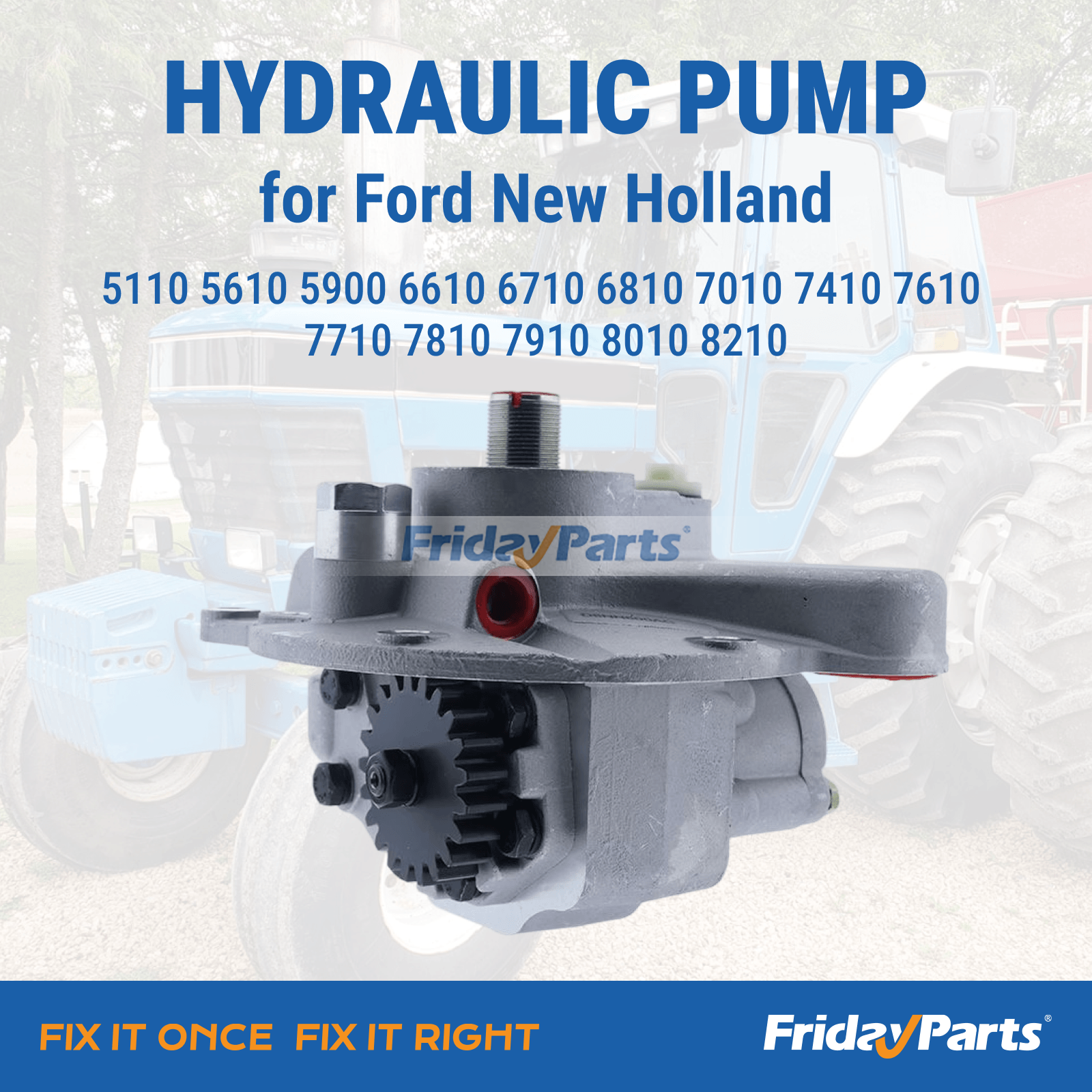 Hydraulic Pump 83957379 for Ford New Holland 5110 5610 5900 6610 6710 6810 7010 7410 7610 7710 7810 7910 8010 8210 for less