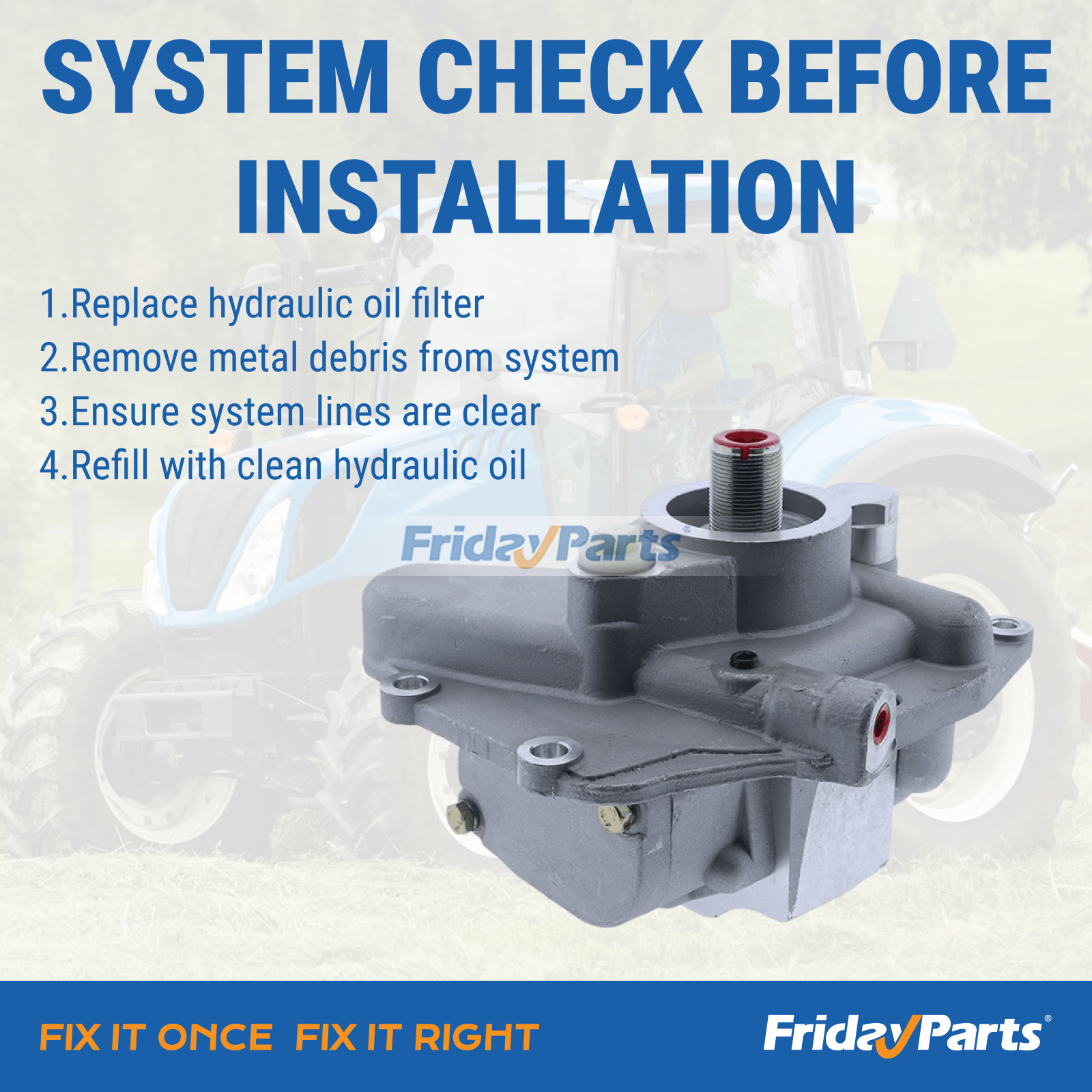 Hydraulic Pump 83957379 for Ford New Holland 5110 5610 5900 6610 6710 6810 7010 7410 7610 7710 7810 7910 8010 8210