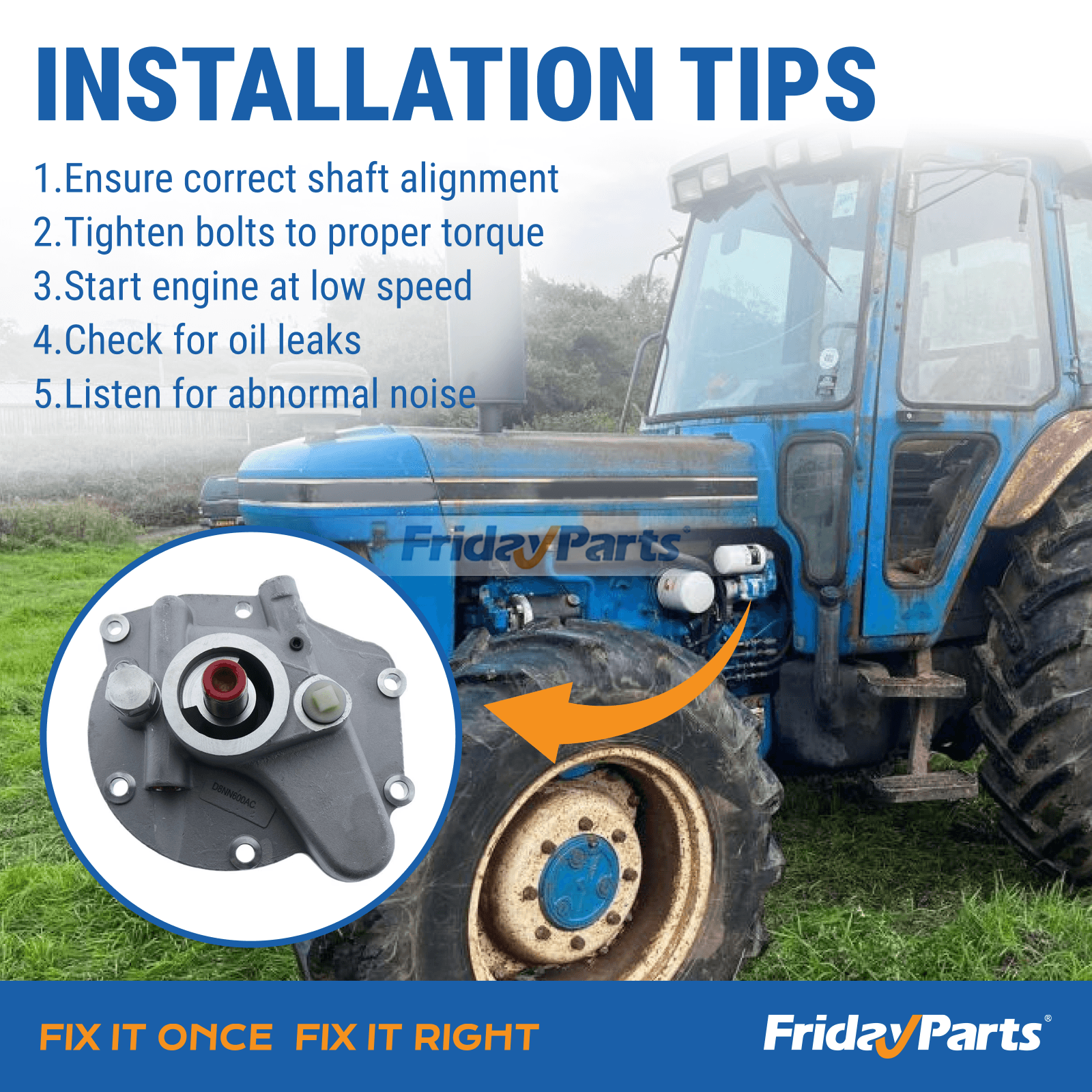 Hydraulic Pump 83957379 for Ford New Holland 5110 5610 5900 6610 6710 6810 7010 7410 7610 7710 7810 7910 8010 8210