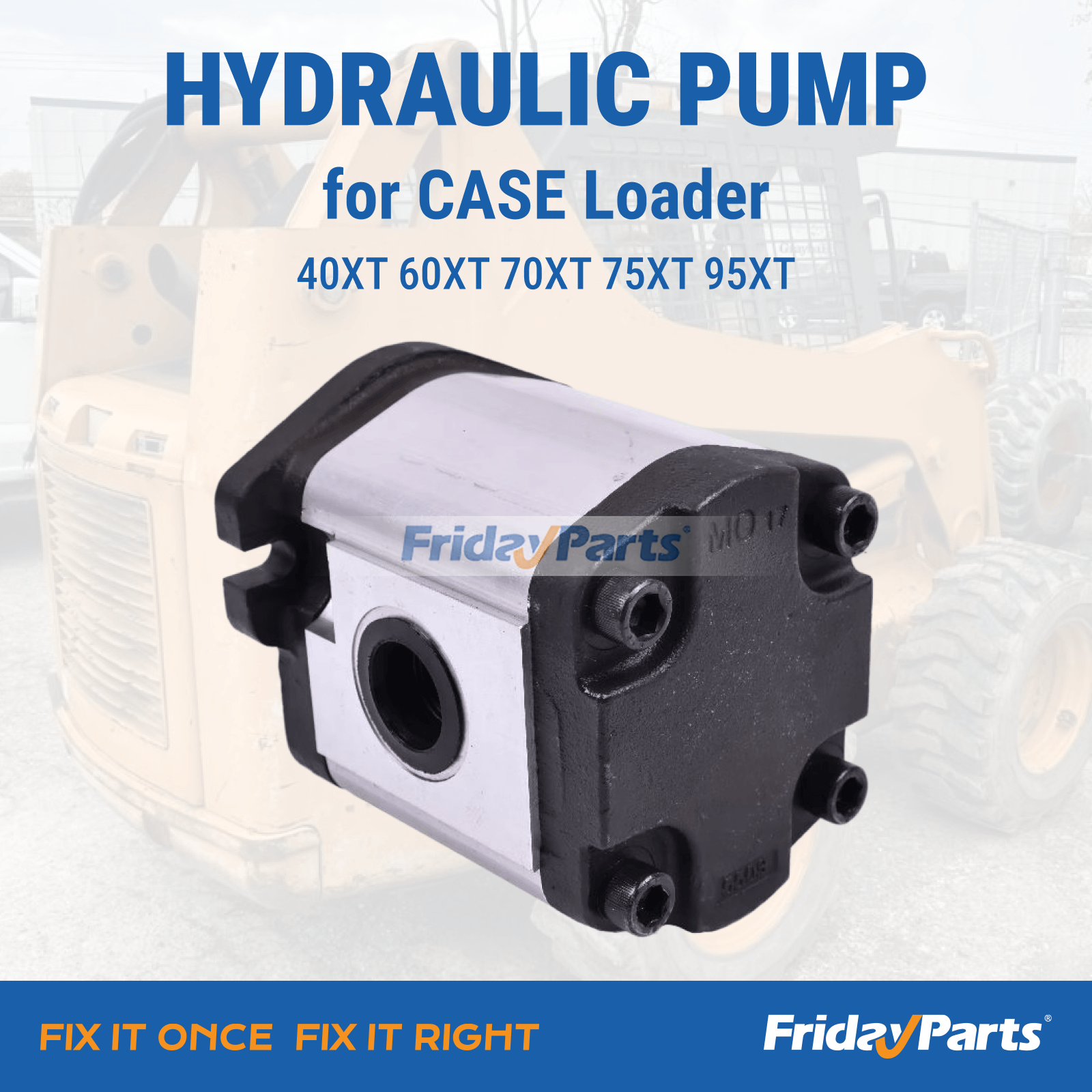 Bomba hidráulica 87442244 para cargadora CASE 40XT 60XT 70XT 75XT 95XT Para CASE