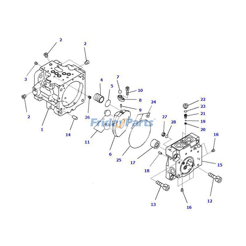 Hydraulic Pump Assembly 708-3S-00922 for Komatsu Excavator PC45MR-3 for less