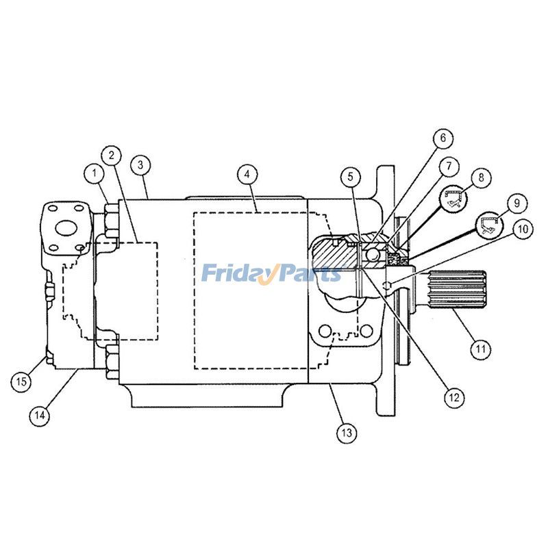 Cartouche de pompe hydraulique pour roue CATpour Tracteur