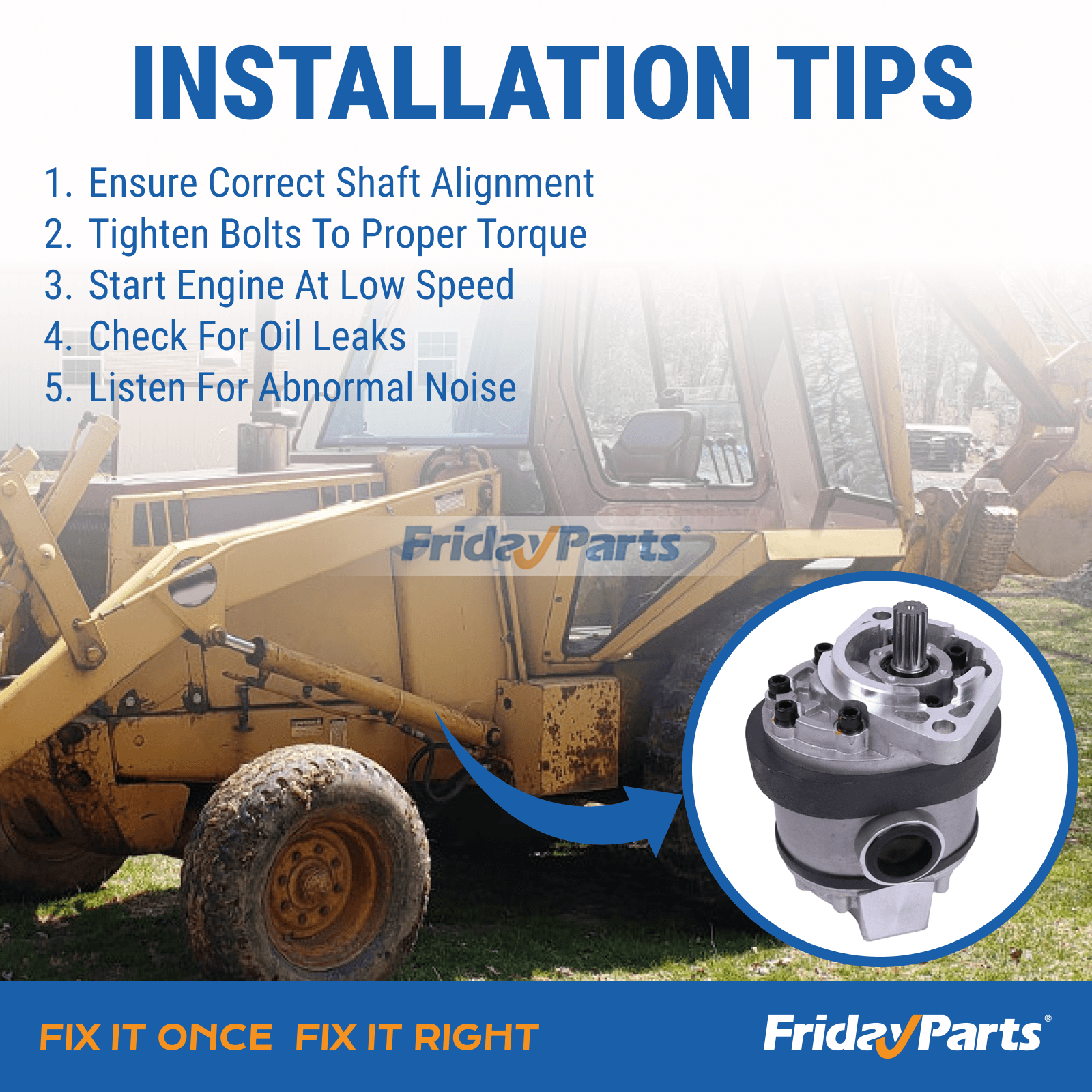 Hydraulic Pump D126580 for CASE Forklift 584D 585D 586D Loader 580SE 580D 580E 580SD