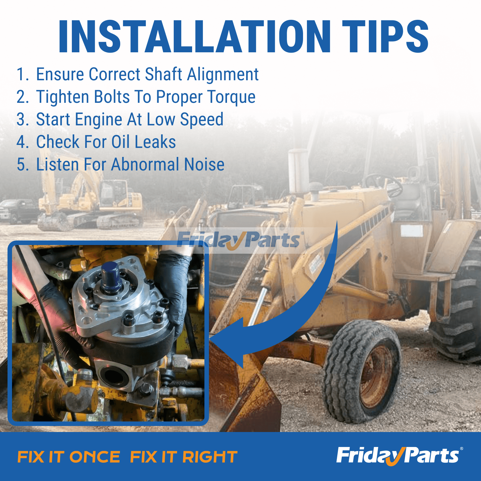 D48950 D53690 Hydraulic Pump for CASE Backhoe 480 480B 480C 480CK 580B 580C 580F 530 580 580CK for less