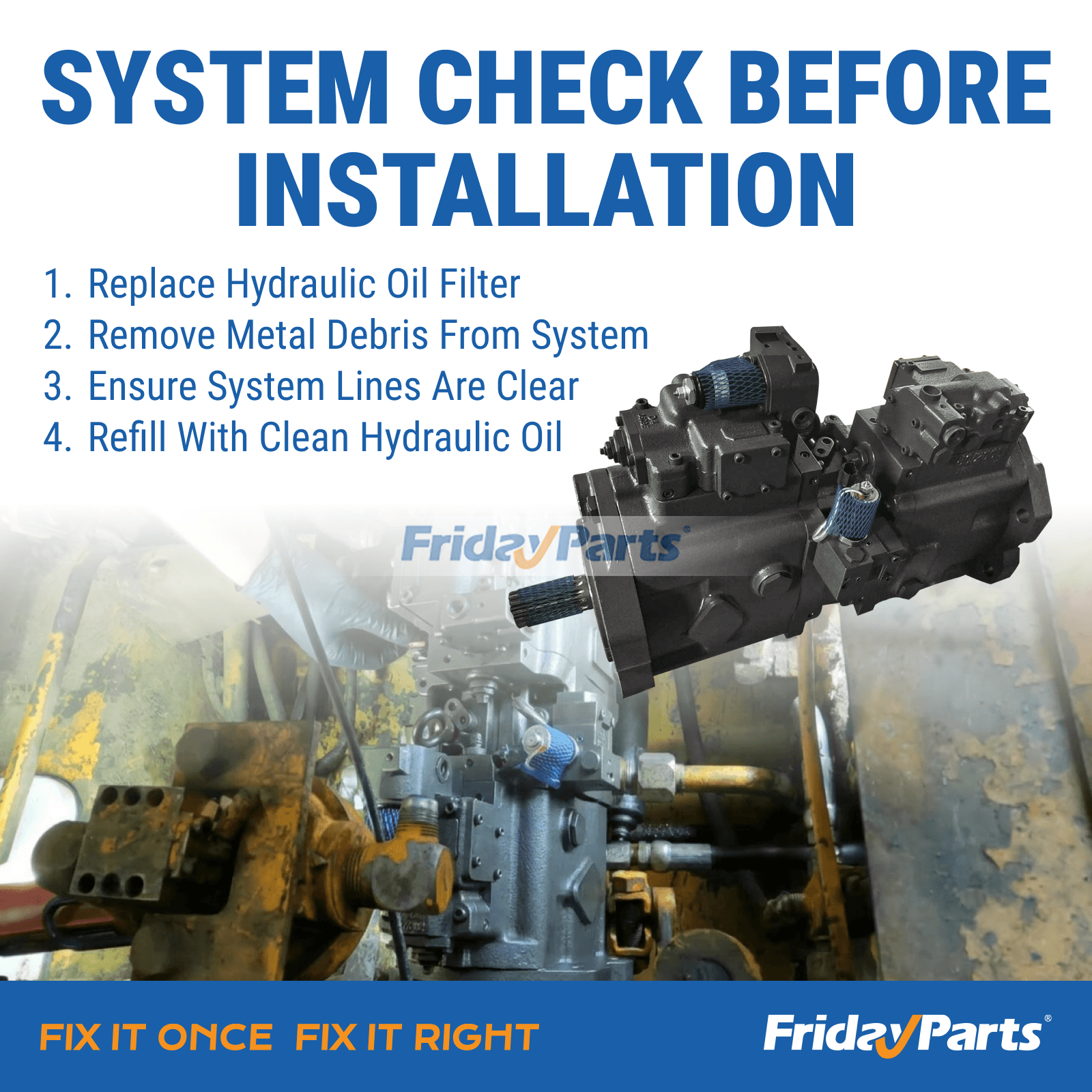 FridayParts Hydraulic Pump CX350DLC CX350DNLC CX370DLC CX370DNLC