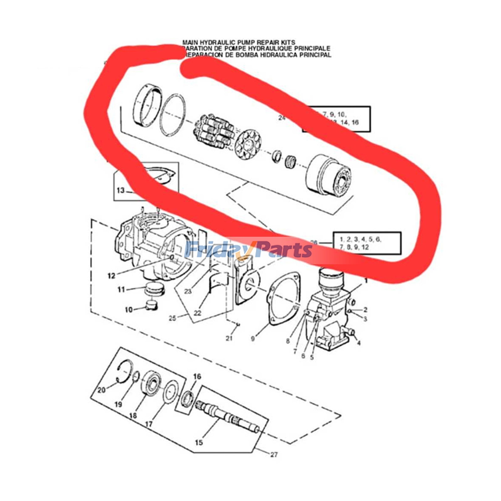 FridayParts Hydraulikpumpen-Reparatursatz