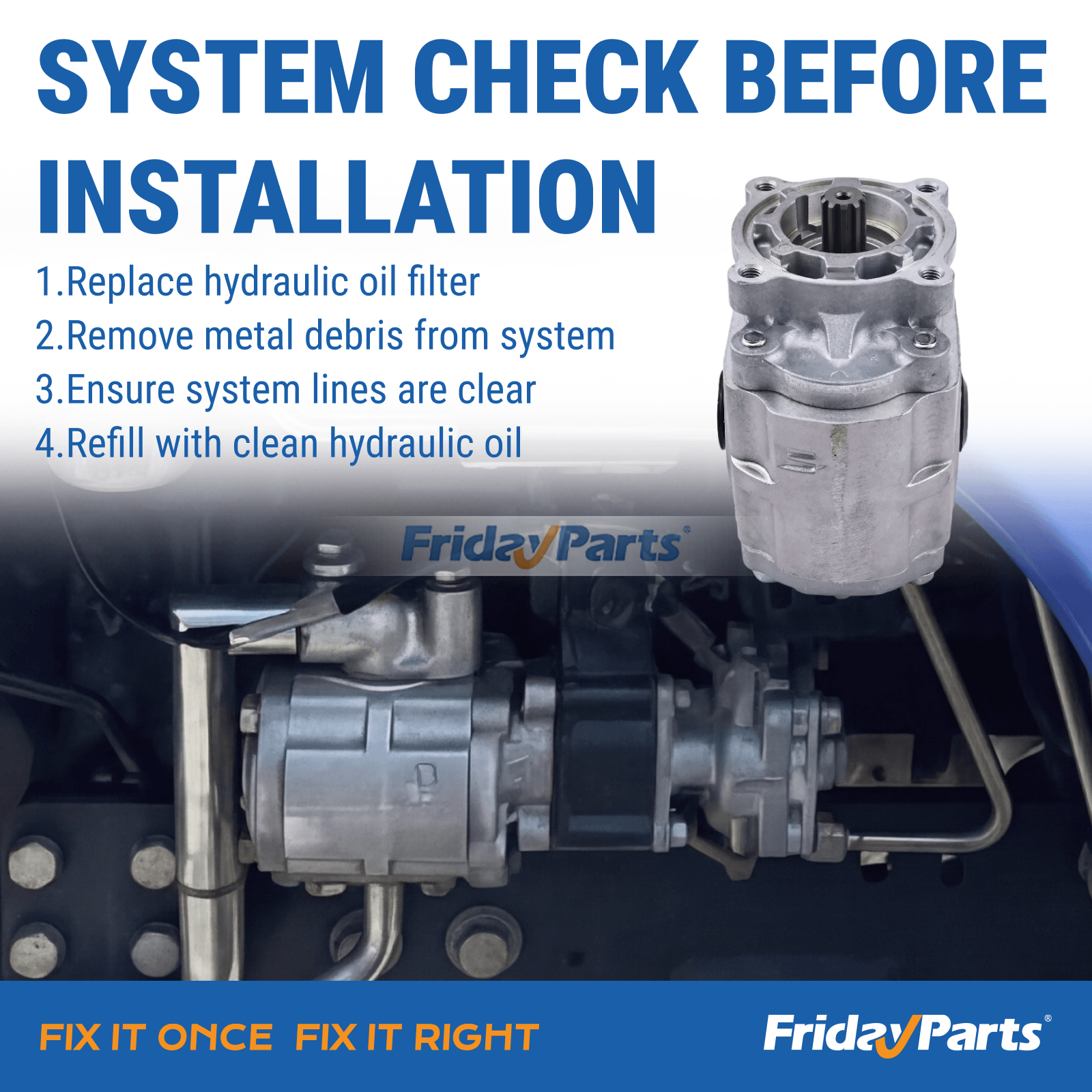 Hydraulic Pump SBA340451140 for New Holland Tractor TC55DA TT45A T2410 TT50A T2420 TC48DA WORKMASTER45 BOOMER4060 for less