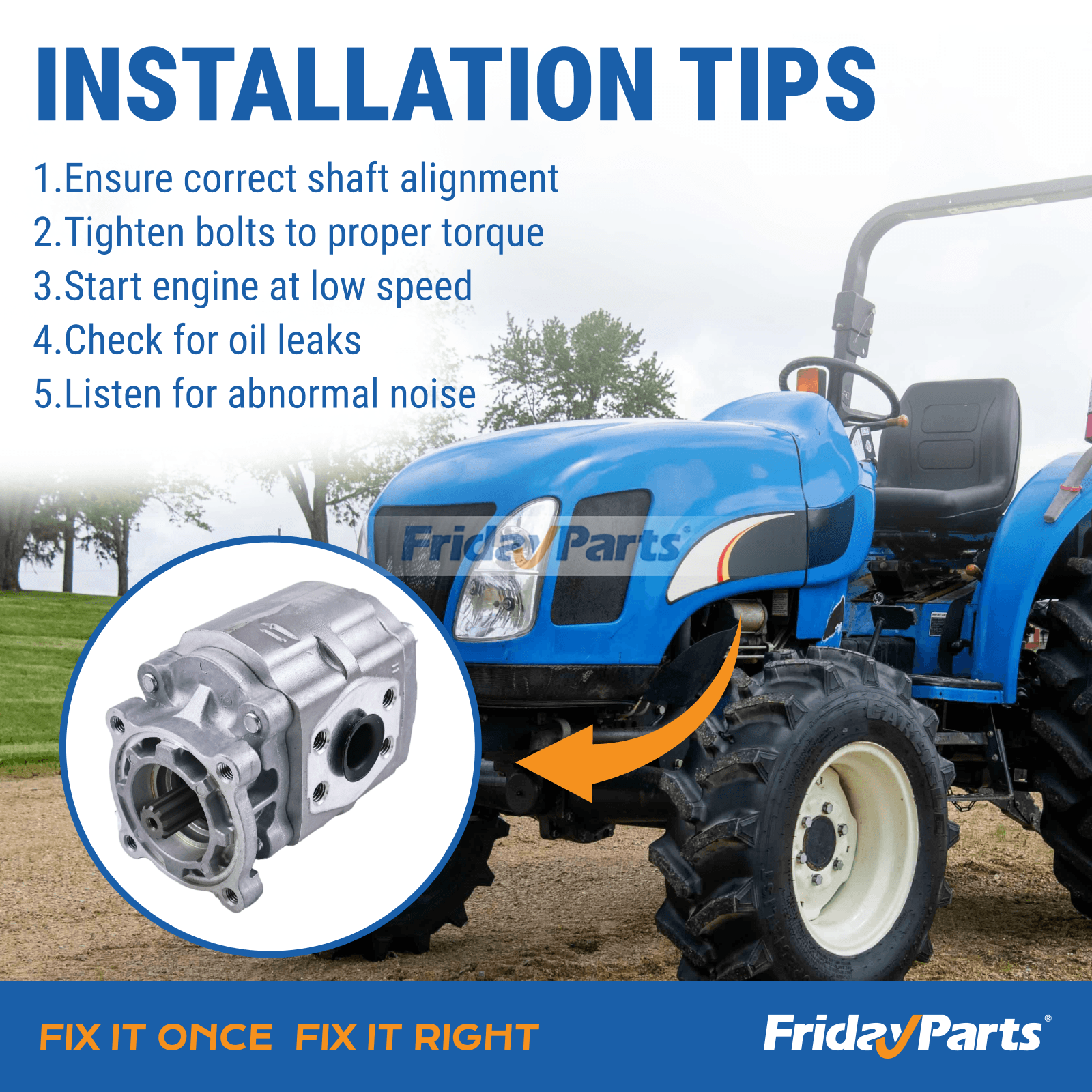 Hydraulic Pump SBA340451140 for New Holland Tractor TC55DA TT45A T2410 TT50A T2420 TC48DA WORKMASTER45 BOOMER4060