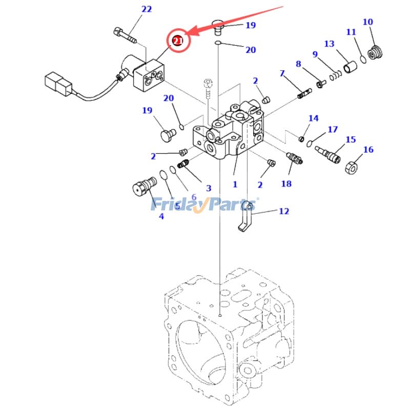 Válvula solenoide de bomba hidráulica 702-21-61500 para excavadora Komatsu PC240LC-10 PC290LC-10 PC490LC-10 y cargadora WA500-7 WA480-8 WA475-10 Para KOMATSU