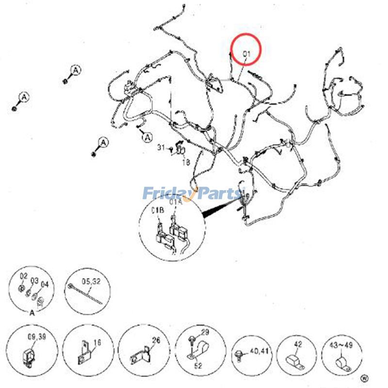 Arnés de cableado de bomba hidráulica 0003323 para excavadora Hitachi IZX200 ZX200 ZX210H ZX210K ZX240-AMS Para HITACHI