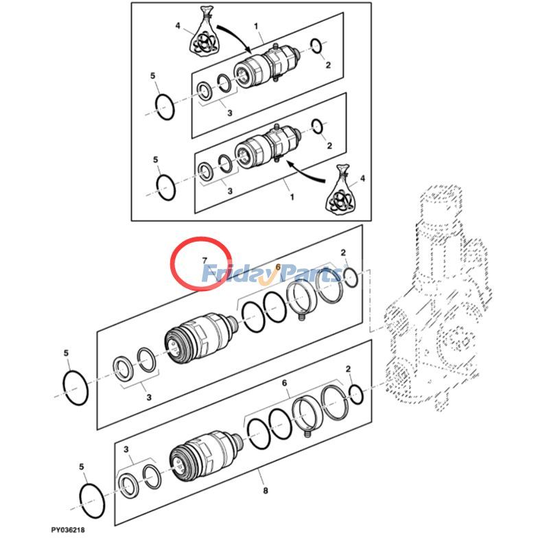 Toma de acoplamiento rápido hidráulico AL210586 para tractor John Deere 6100 6200 6210 6500 6420 para Tractor