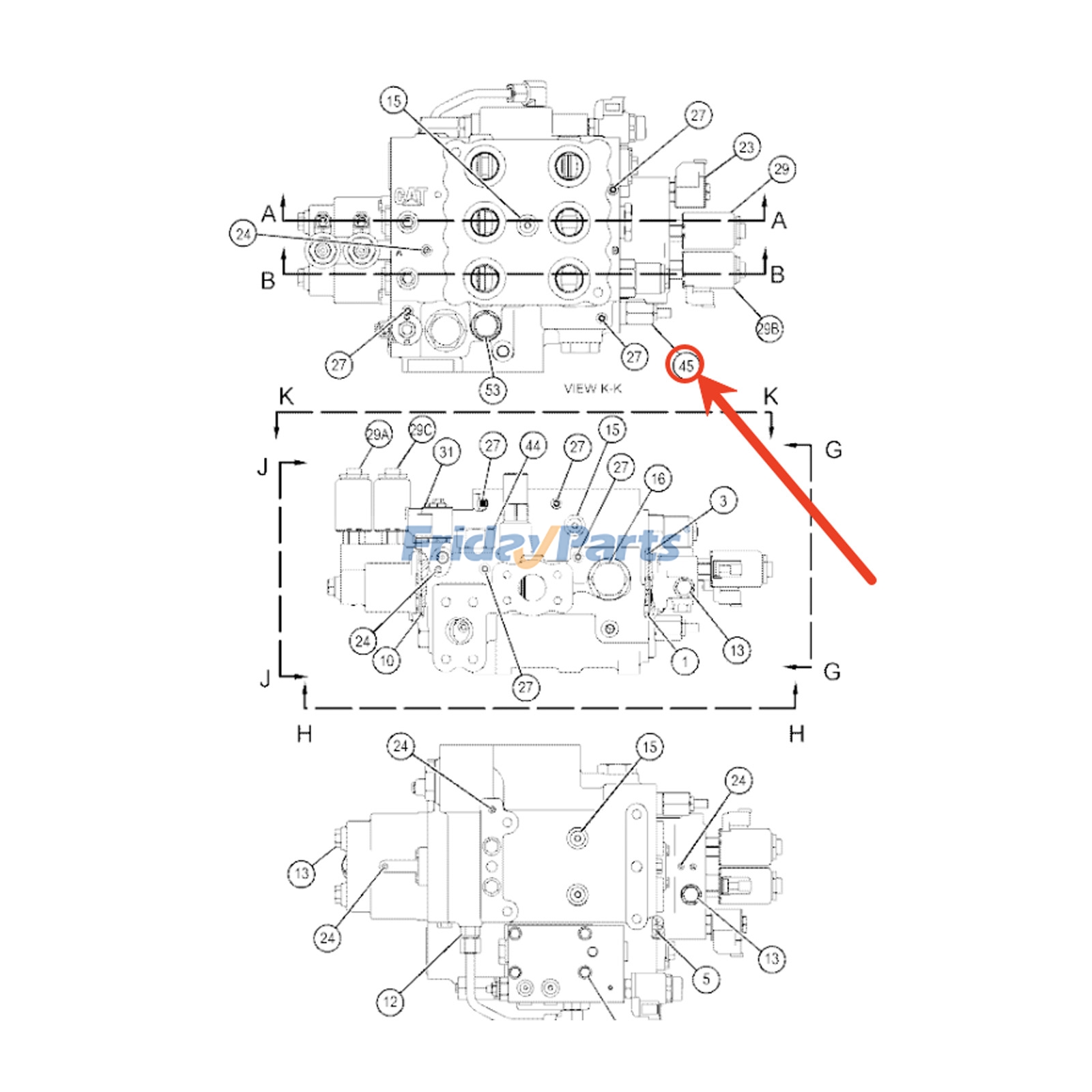 Soupape de décharge hydrauliquepour Moteur,Chargeur
