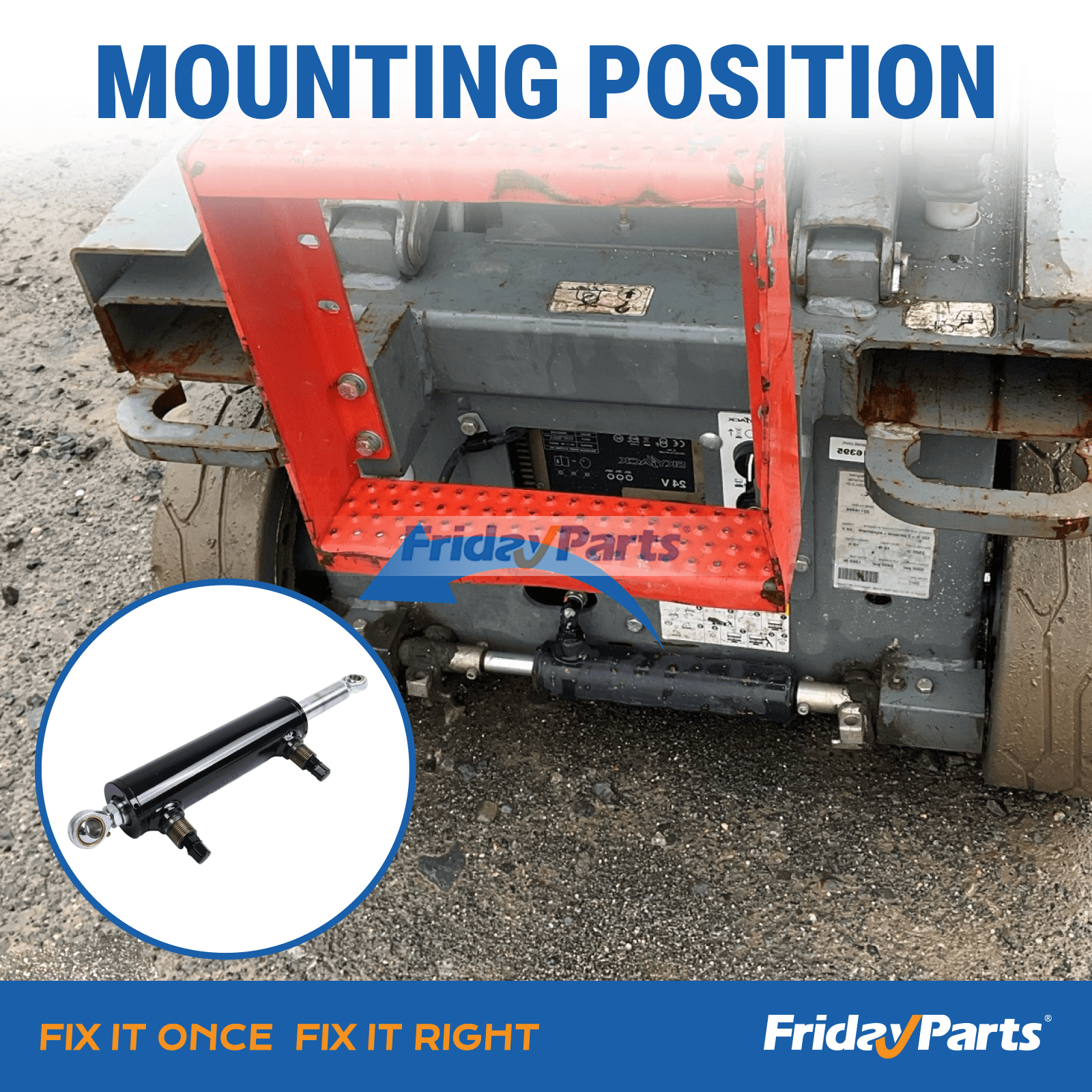 Cilindro de dirección hidráulica SJ121087 121087BA 107932 109935 121088 para elevador de tijera Skyjack SJIII3015 SJIII3215 SJIII3219 para Plataformas de trabajo aéreas Para Skyjack FridayParts