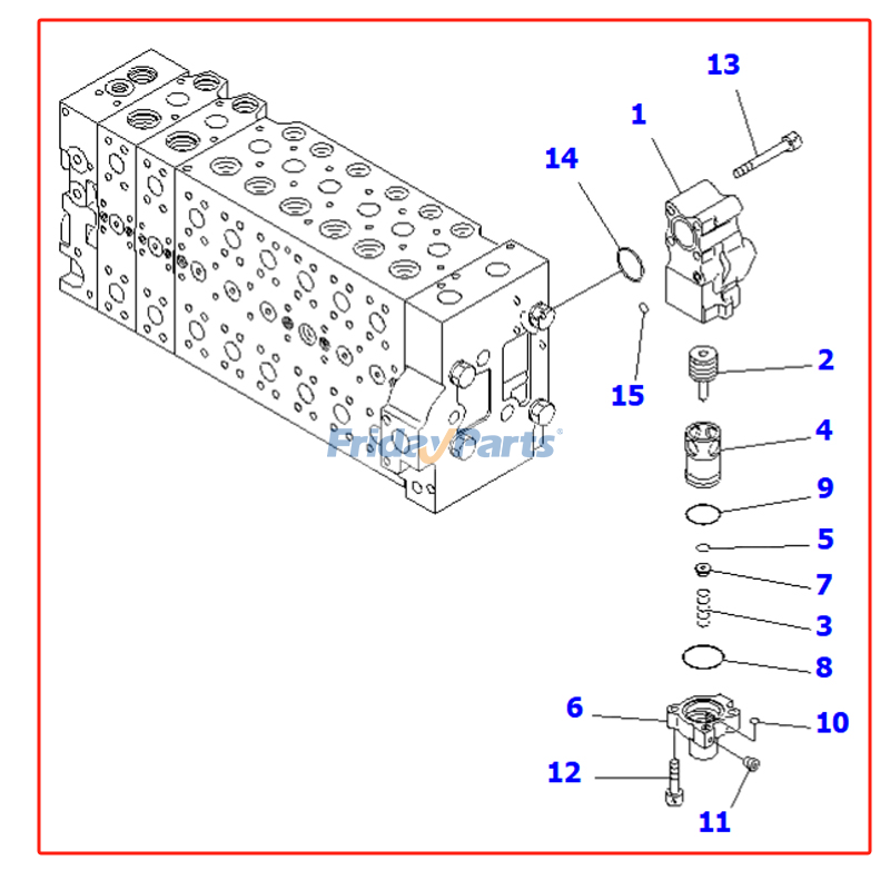 エクスカベーター 油圧バルブアセンブリ