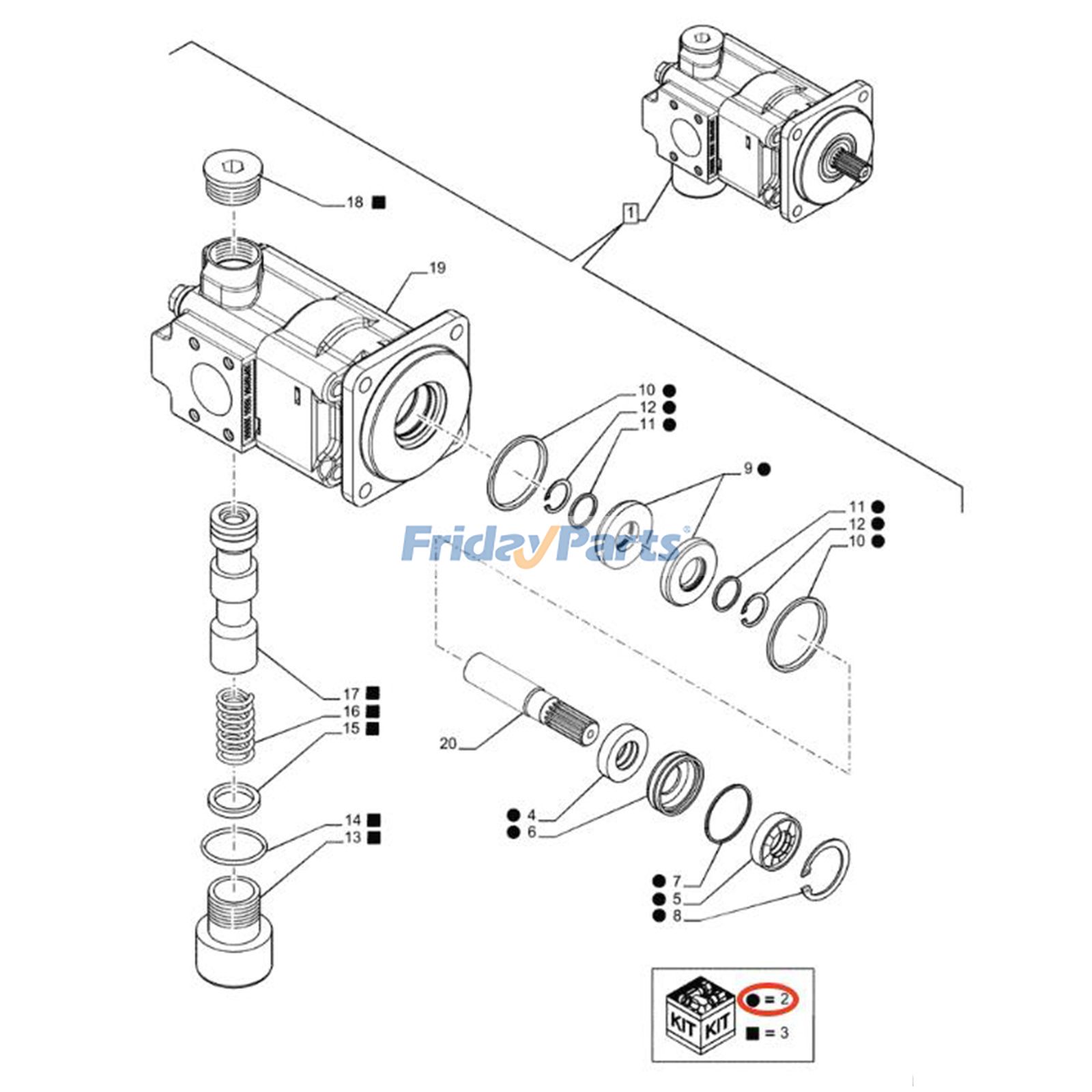 Hydraulic Pump Repair Kit for Loader