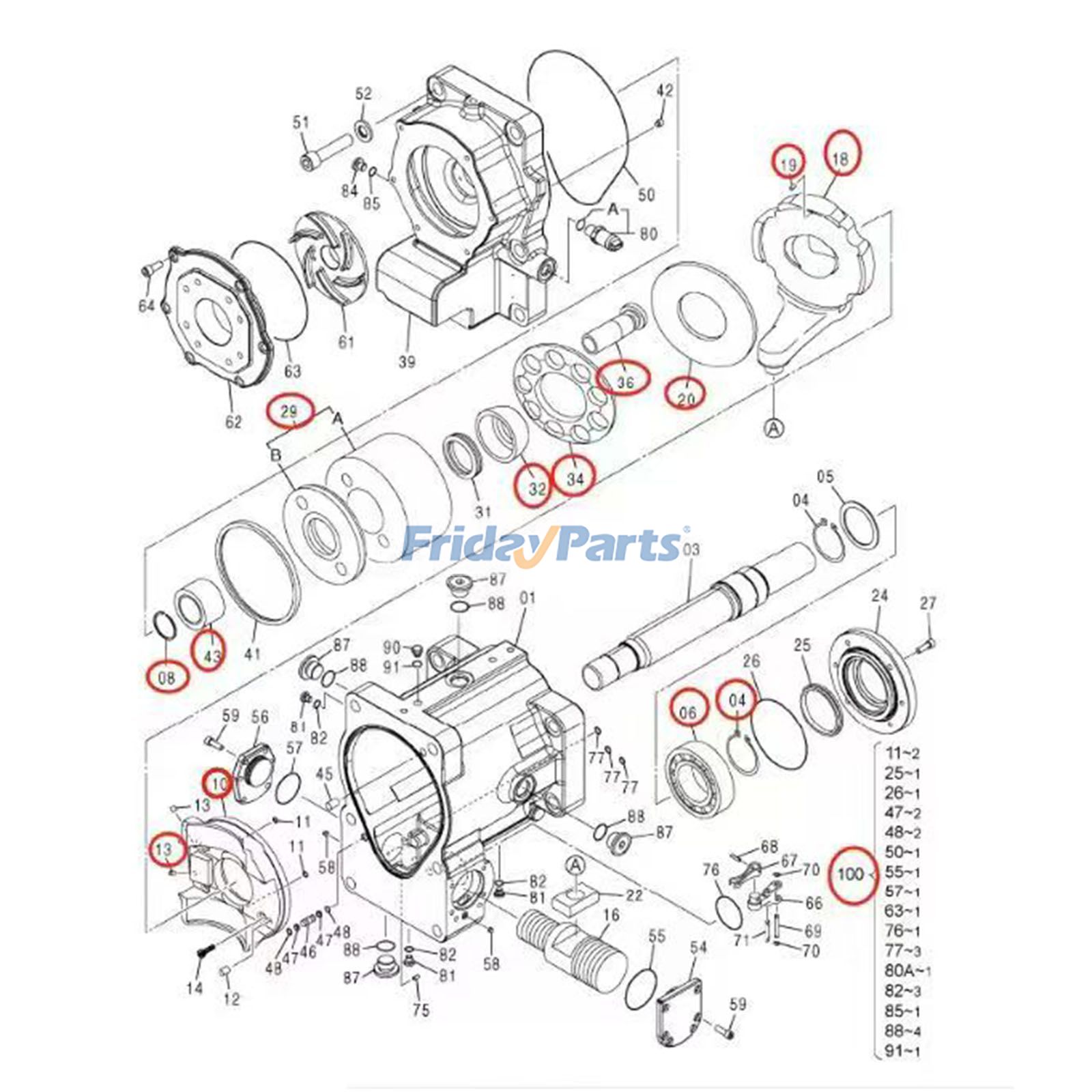 Hydraulic Pump Repair Kit for Excavator