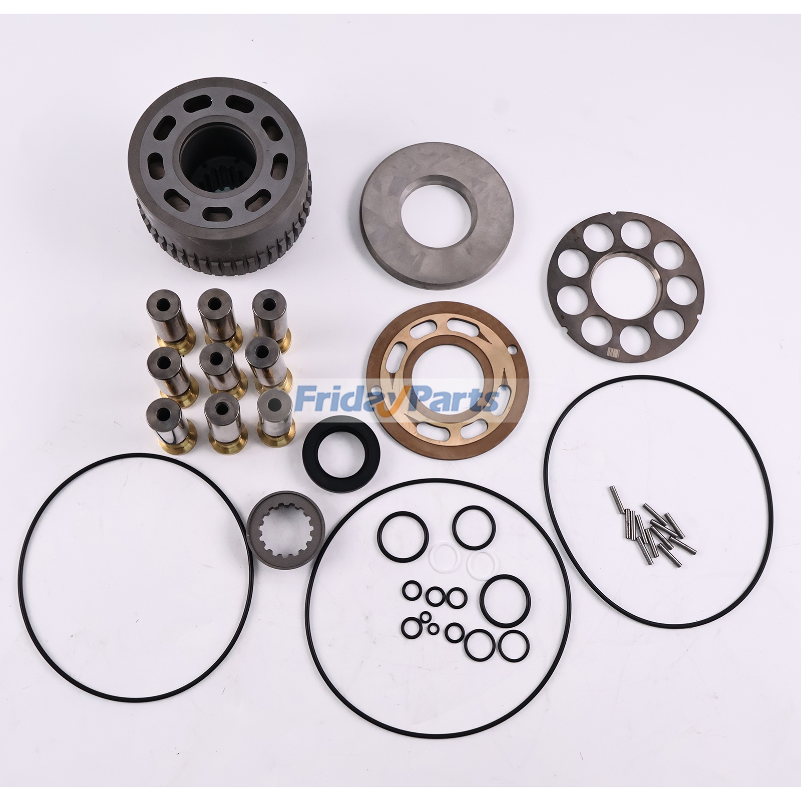 Kit de revisão do motor hidráulico de giro compatível com Kawasaki M2X146 | Para escavadeira Hitachi EX200-5
