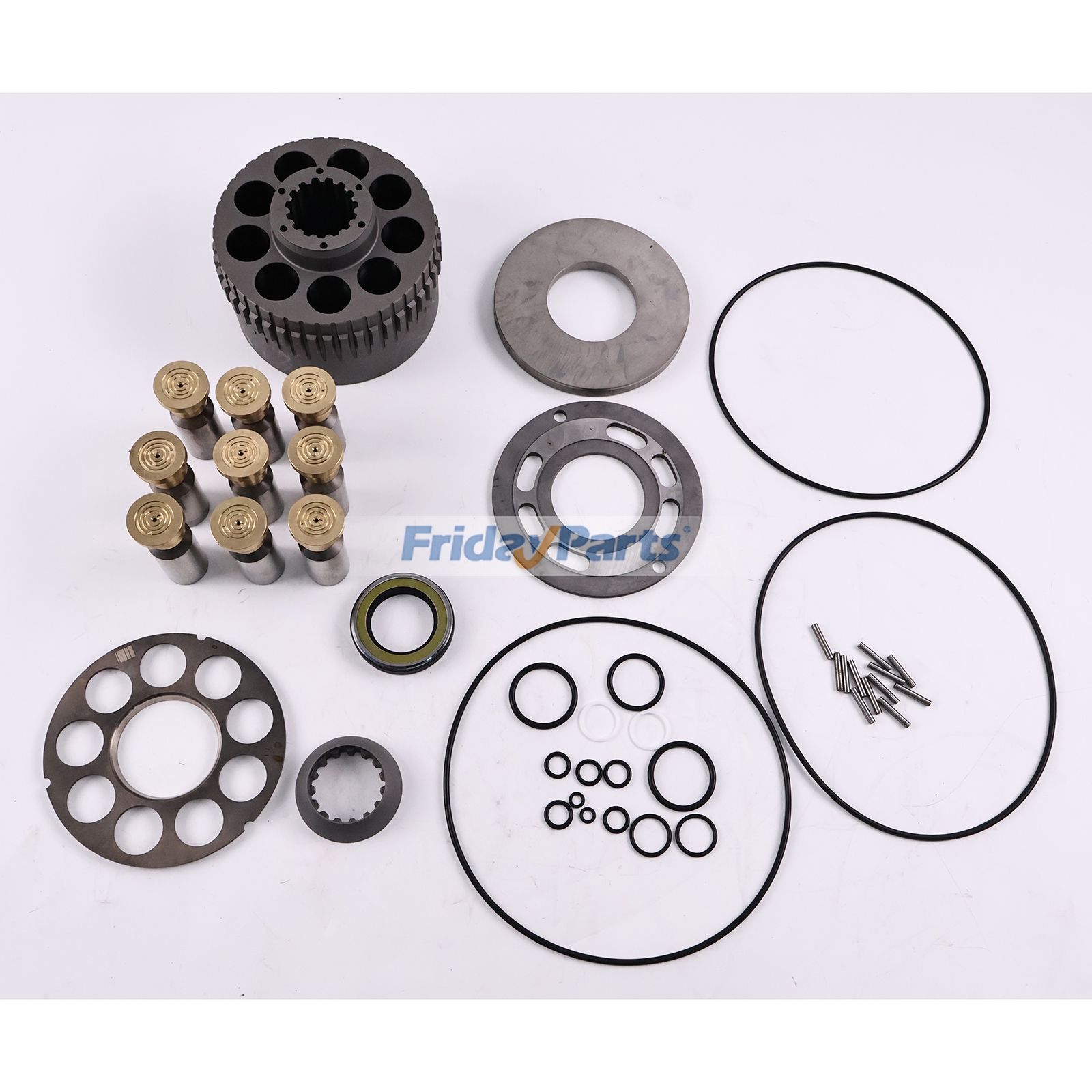 Kit de revisão do motor hidráulico de giro compatível com Kawasaki M2X146 | Para escavadeira Hitachi EX200-5 para Escavadora 
