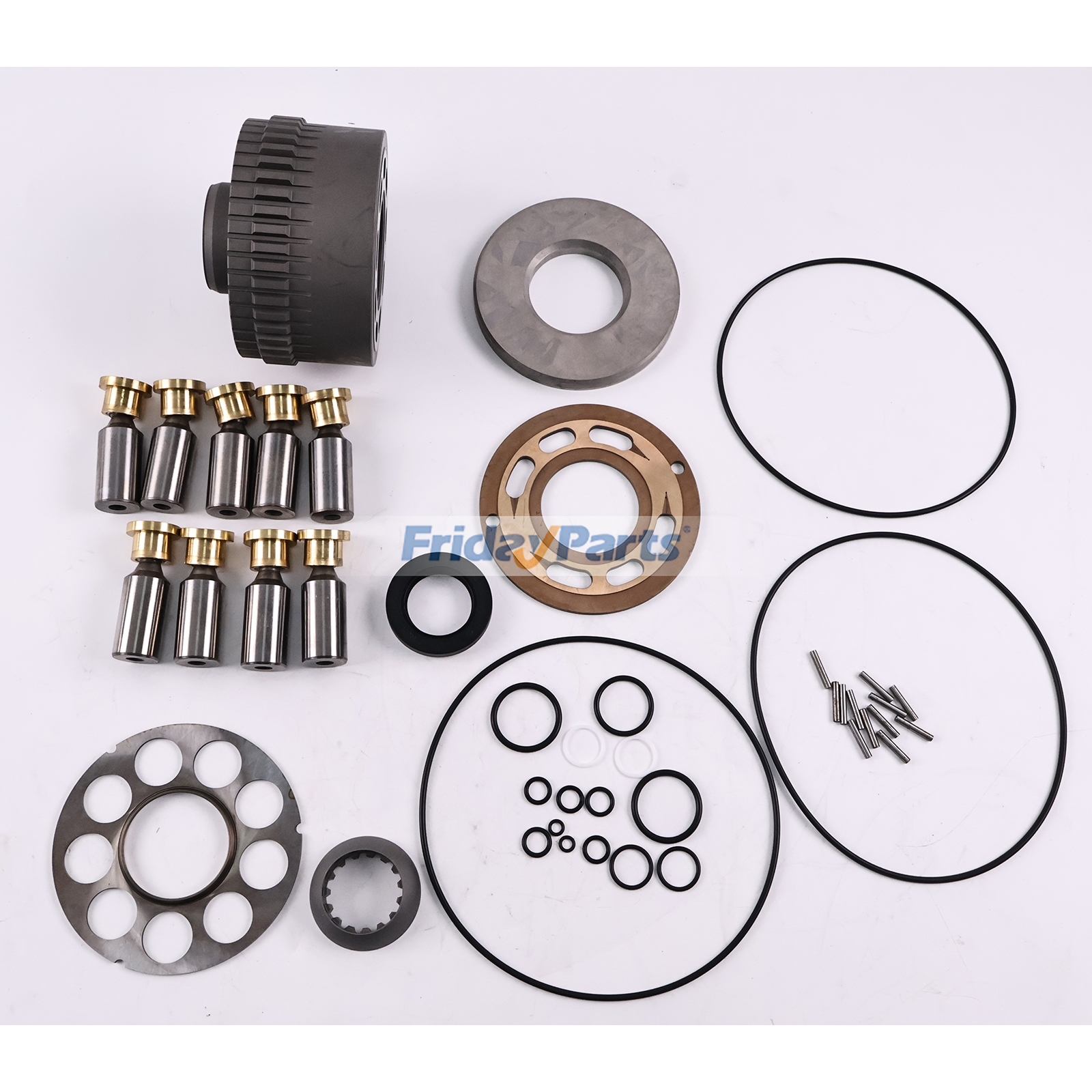 Kit de revisão do motor hidráulico de giro compatível com Kawasaki M2X146 | Para escavadeira Hitachi EX200-5 FridayParts