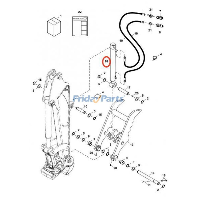 FridayParts Hydraulic Tilt Cylinder
