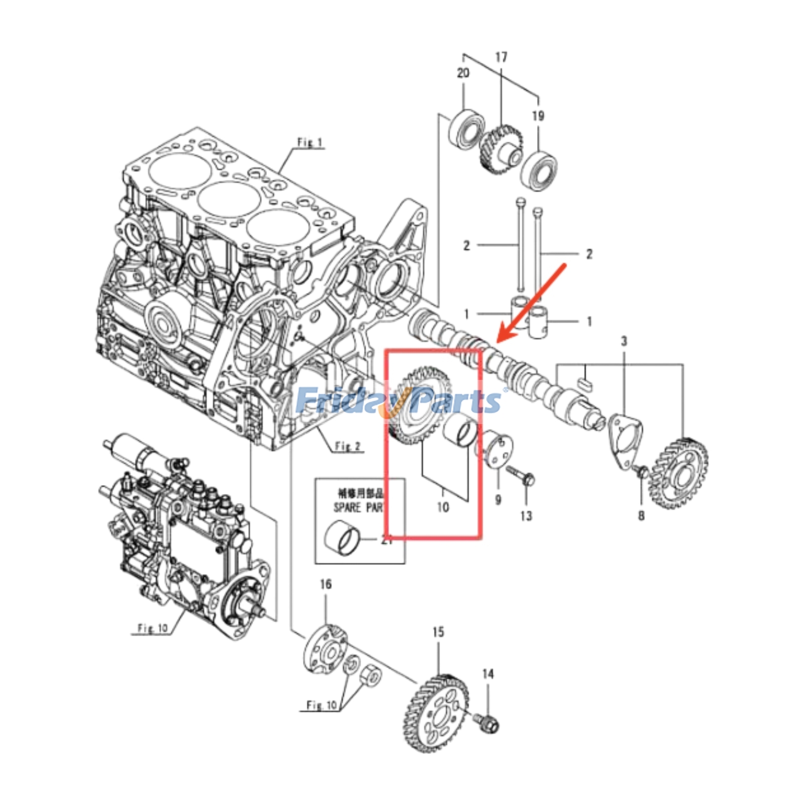 Idle Gear Assembly & Bushing Kit for Engine